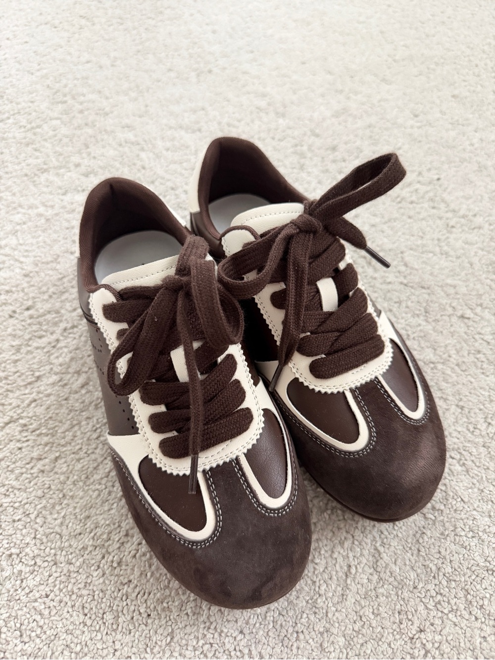 Brown and Cream Casual Sneakers